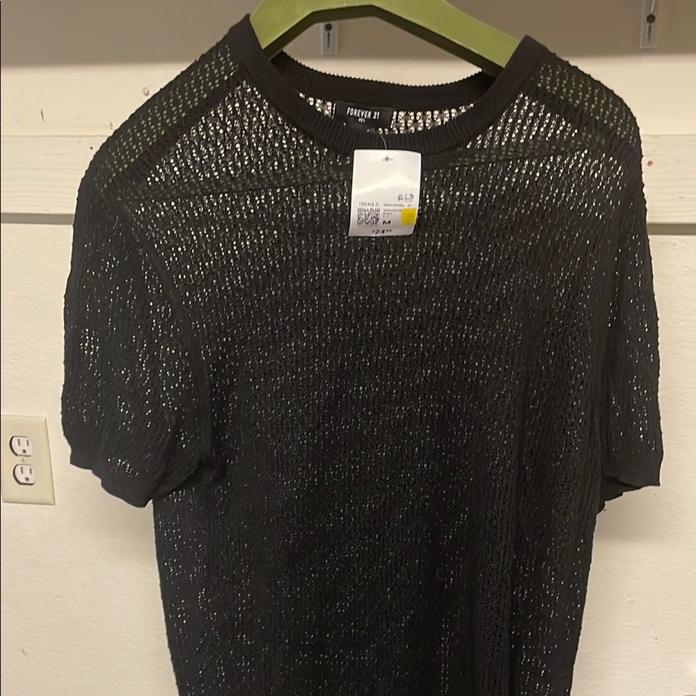 Black Sheer Knit Top